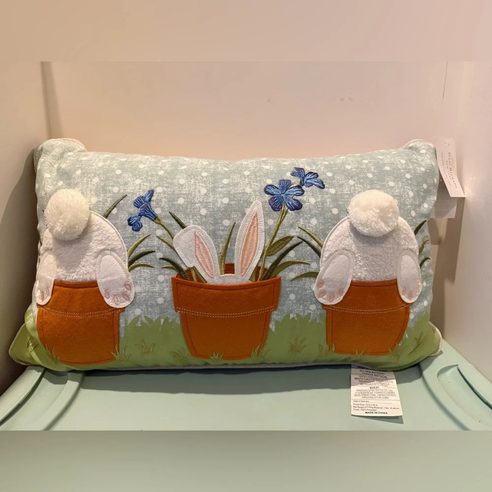 Adorable Isaac Mizrahi Decorative Easter Bunny Pillow- NWT